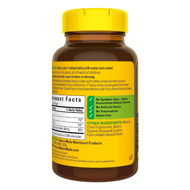 Nature Made 400mg Magnesium Softgels 60 ct