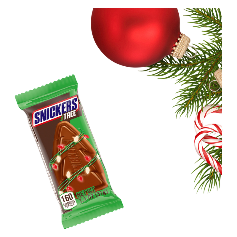 SNICKERS Trees Christmas Milk Chocolate Holiday Candy Bar, 1.1 oz