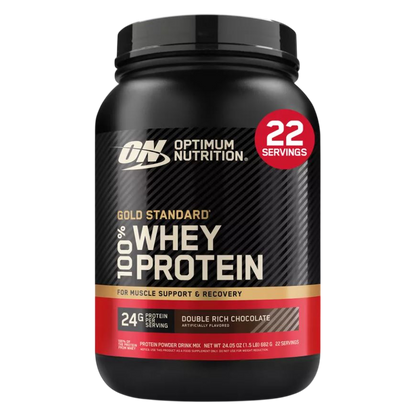 Optimum Nutrition Gold Standard 100% Whey, Double Rich Chocolate, Protein Powder, 22 Servings