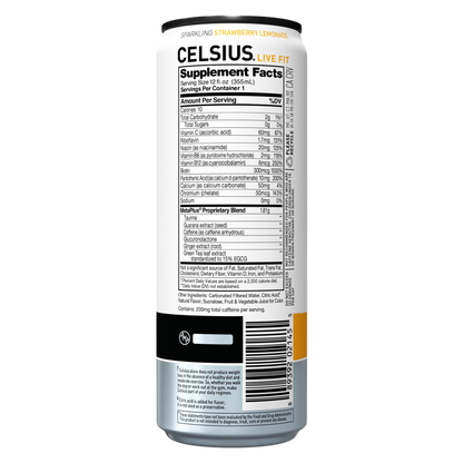 CELSIUS Sparkling Strawberry Lemonade Essential Energy Drink 12oz Can