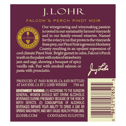 J. Lohr Estates Falcon's Perch Pinot Noir 750ml