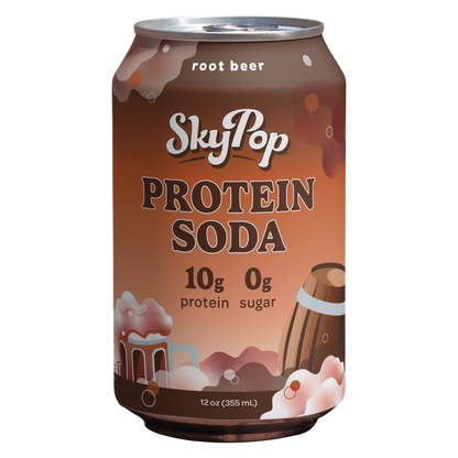 SkyPop Root Beer Protein Soda 12oz Can