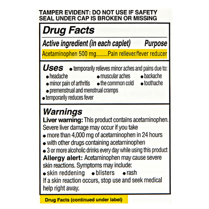 Goodnow Extra Strength Pain Relief Acetaminophen 100 caplets