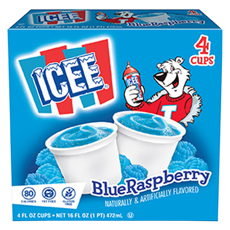 ICEE Frozen Blue Raspberry Cups 4ct - ICEE – BevMo!