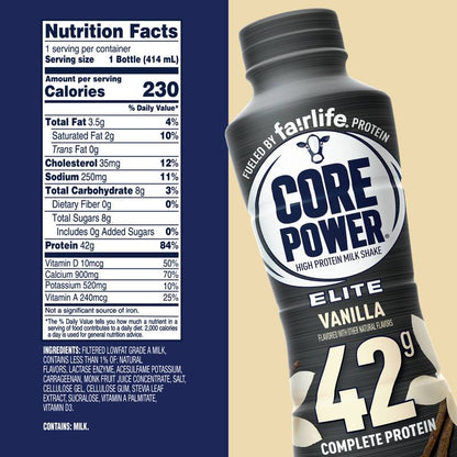 Core Power Elite 42G Vanilla Protein Milkshake 14oz Btl