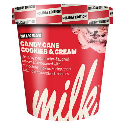 Milk Bar Candy Cane Cookies & Cream Pint 14oz