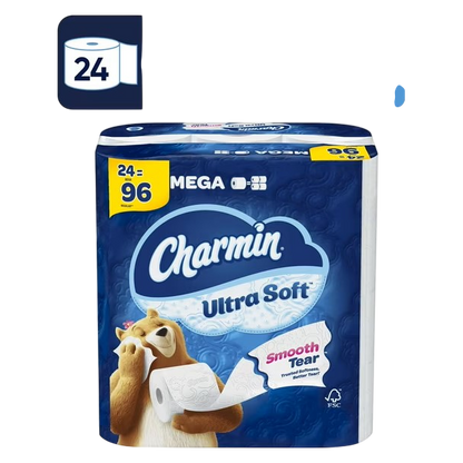 Charmin 24ct Ultra Soft Toilet Paper, Mega Rolls