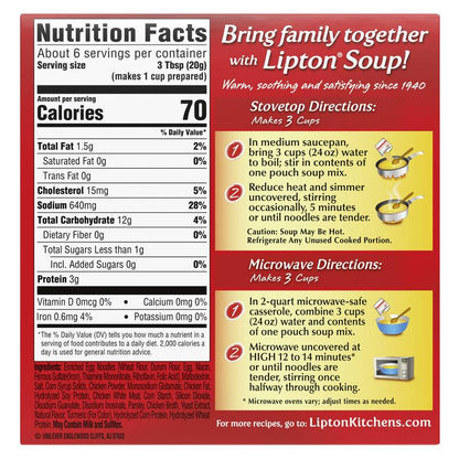 Lipton Instant Soup Mix Chicken Noodle Flavor 4.2 oz