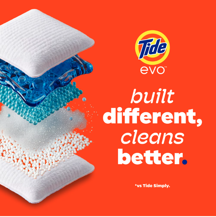 Tide Evo Laundry Detergent Tiles, Spring Blast 22ct