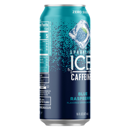 Sparkling Ice Blue Raspberry + Caffeine 16oz Can