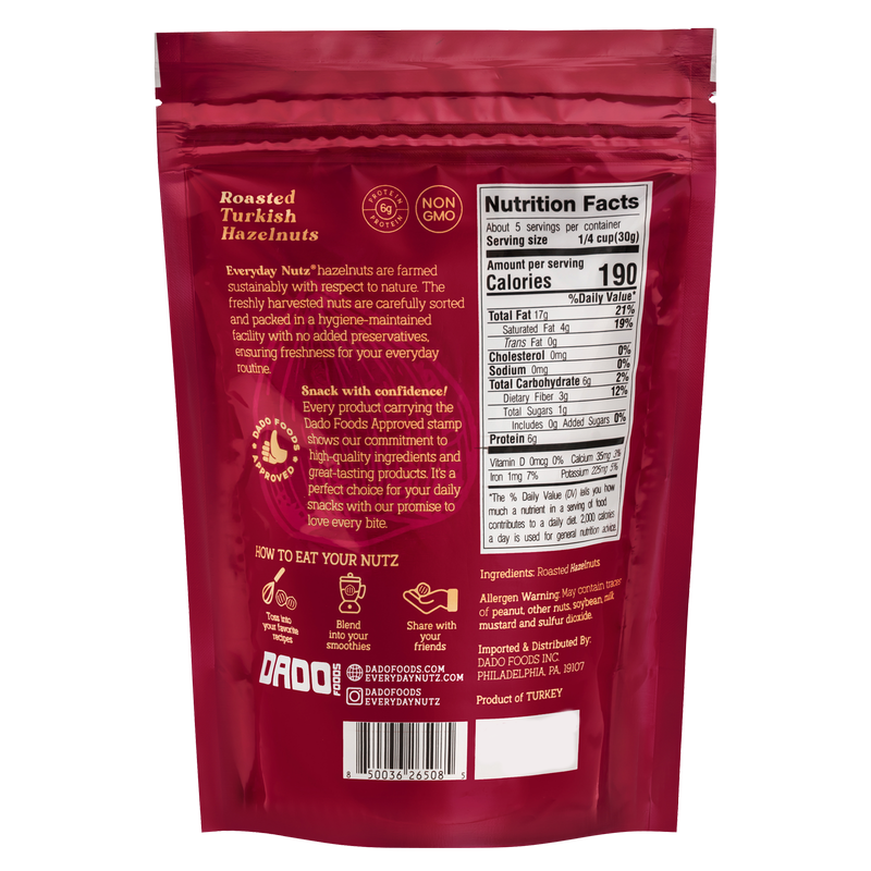Everyday Nutz Roasted Hazelnuts 5oz