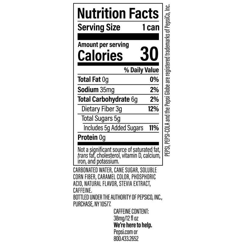 Pepsi Prebiotic Cola 12oz Can