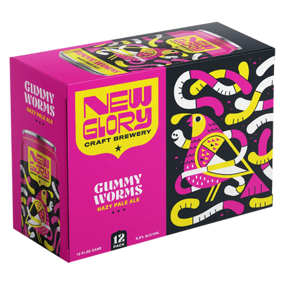 New Glory Gummy Worms 12pk 12oz Can