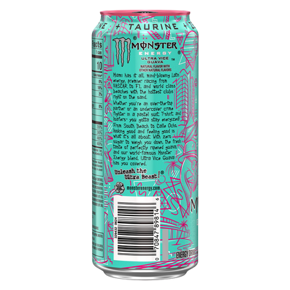 Monster Energy Ultra Vice Guava Energy Drink 16oz Can