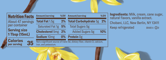Chobani Vanilla Dairy Creamer 24oz Ctn