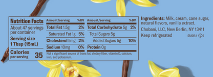 Chobani Vanilla Dairy Creamer 24oz Ctn