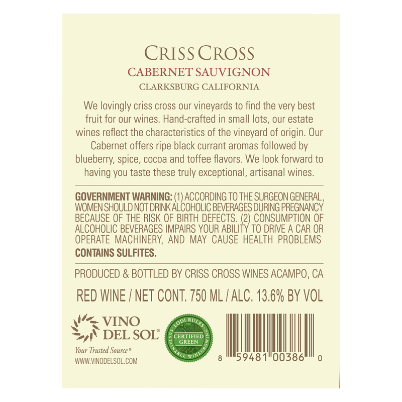 Criss Cross Cabernet Sauvignon 750ml