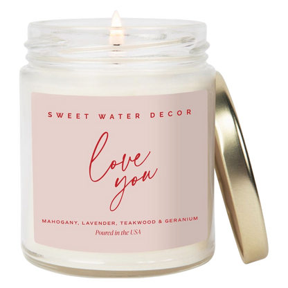Love You Candle, 9 oz Soy Candle