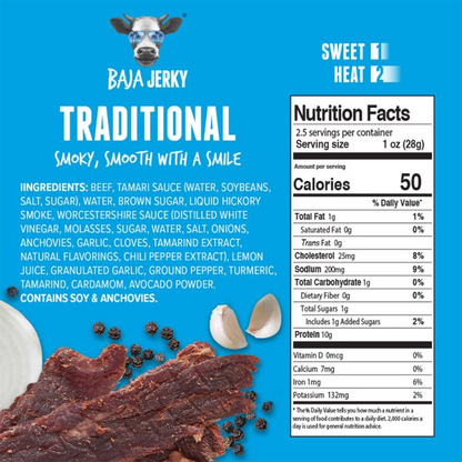 Baja Jerky Traditional Beef Jerky 2.5oz