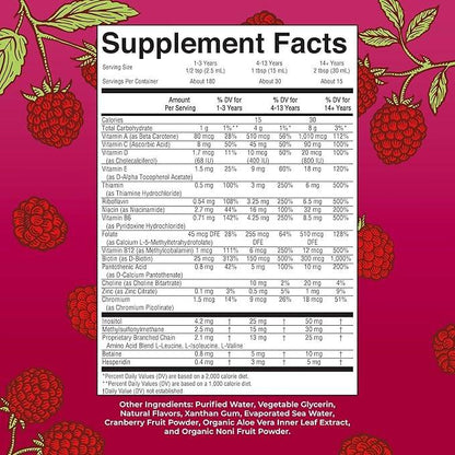 MaryRuth's Liquid Morning Vegan Multivitamin, Raspberry, 15.22oz