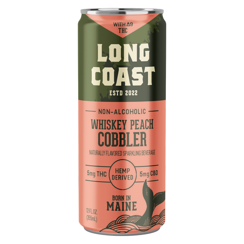 Long Coast THC 5mg Whiskey Peach Cobbler Cocktail 4pk 12oz Can