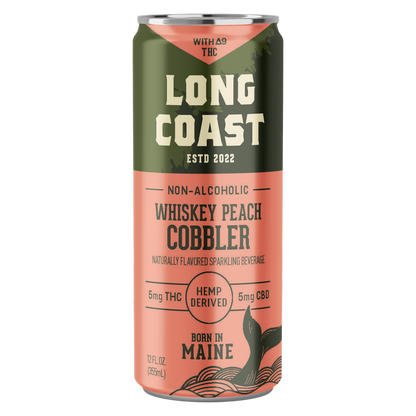 Long Coast THC 5mg Whiskey Peach Cobbler Cocktail 4pk 12oz Can