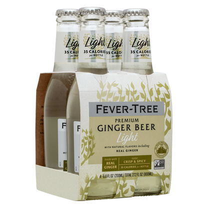 Fever-Tree Light Ginger Beer 4pk 200ml Glass Bottle