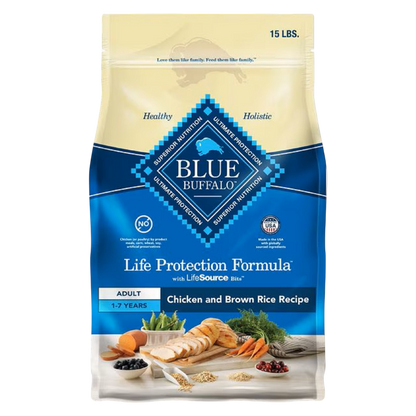 Blue Buffalo Life Protection Chicken and Brown Rice Dry Dog Food 15lbs