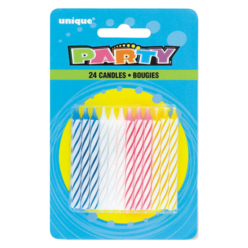 Party Spiral Candles, Multicolor