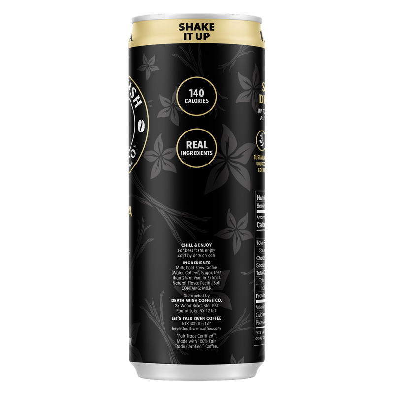 Death Wish Coffee Fair Trade Vanilla Latte 11oz Can - Death Wish Death Wish Coffee Fair Trade Vanilla Latte 11oz Can - Death Wish