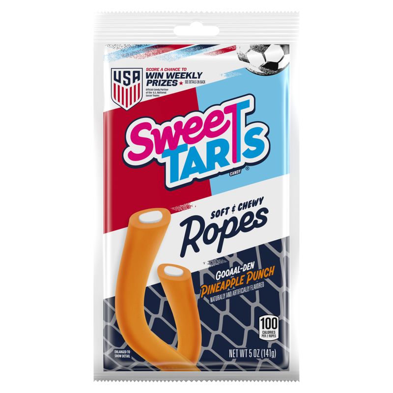 SweeTARTS Ropes, Pineapple Punch Summer Candy, Soft and Chewy, 5 oz