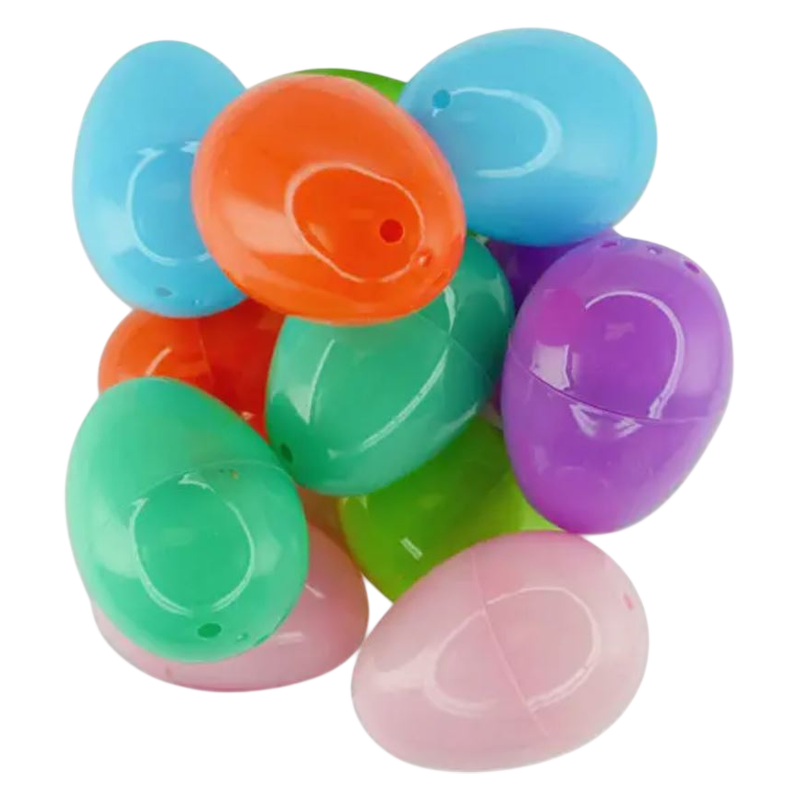Plastic Fillable Easter Eggs 12ct