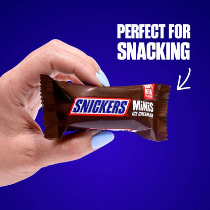 SNICKERS Ice Cream Minis, Milk Chocolatey Caramel Peanut Butter Ice Cream Bars, 10ct