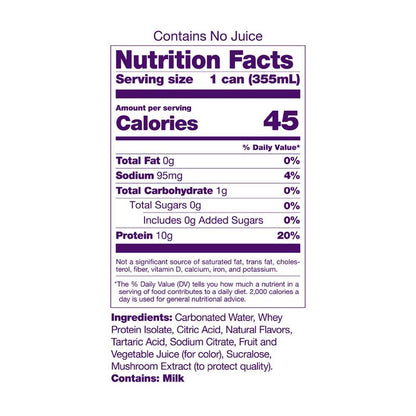 SkyPop Grape Protein Soda 12oz Can