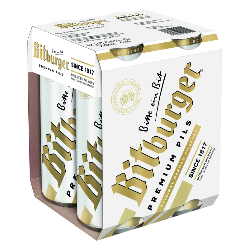 Bitburger Pilsner 4pk 16.9oz Can 4.8% ABV
