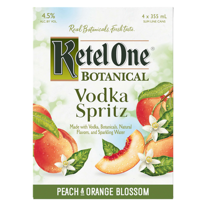 Ketel One Botanical Peach & Orange Blossom Vodka Spritz 4pk 12oz Cans 4.5% ABV