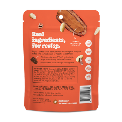 realsy Chocolate Peanut Butter Filled Dates, 2.1 oz