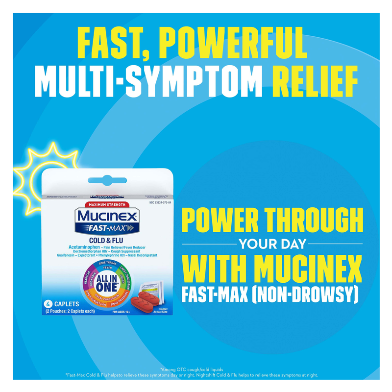 Mucinex Fast-Max All-In-One Cold & Flu Caplets 4ct