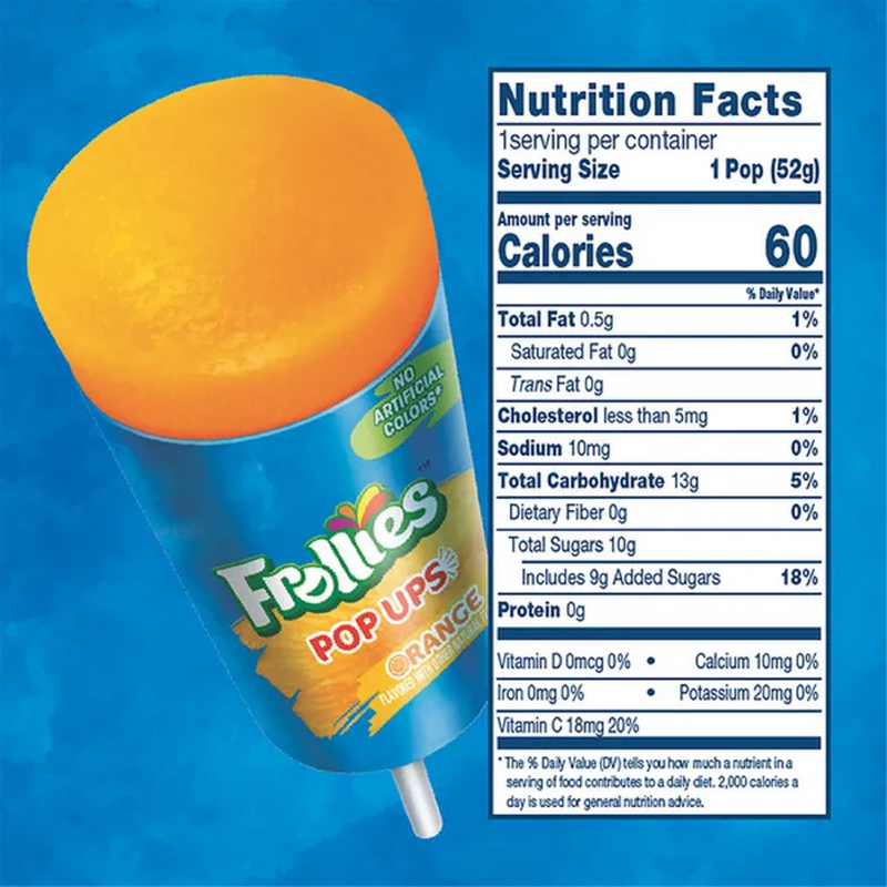 Frollies Orange Push Pop, 1ct