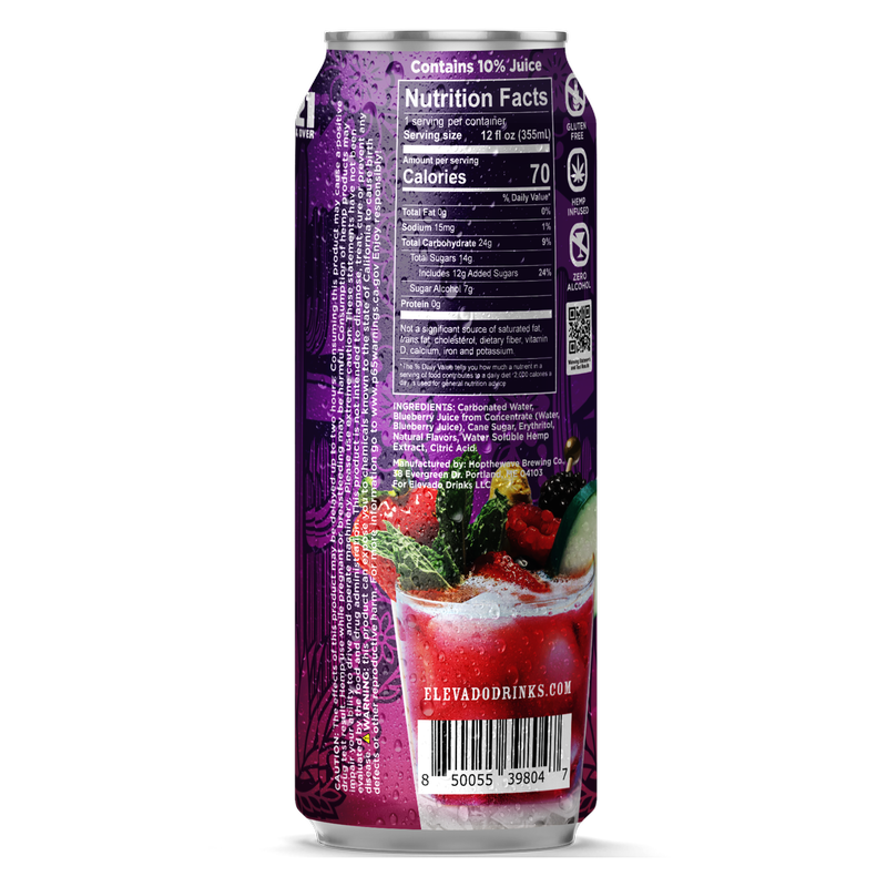 Elevado THC 5mg Berry Mojito Cocktail 4pk 12oz Can
