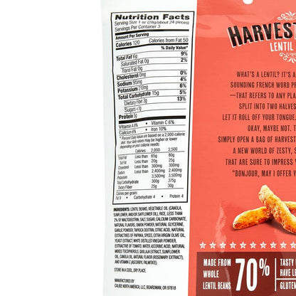 Harvest Snaps Tomato Basil Lentil Bean Crisps 3oz