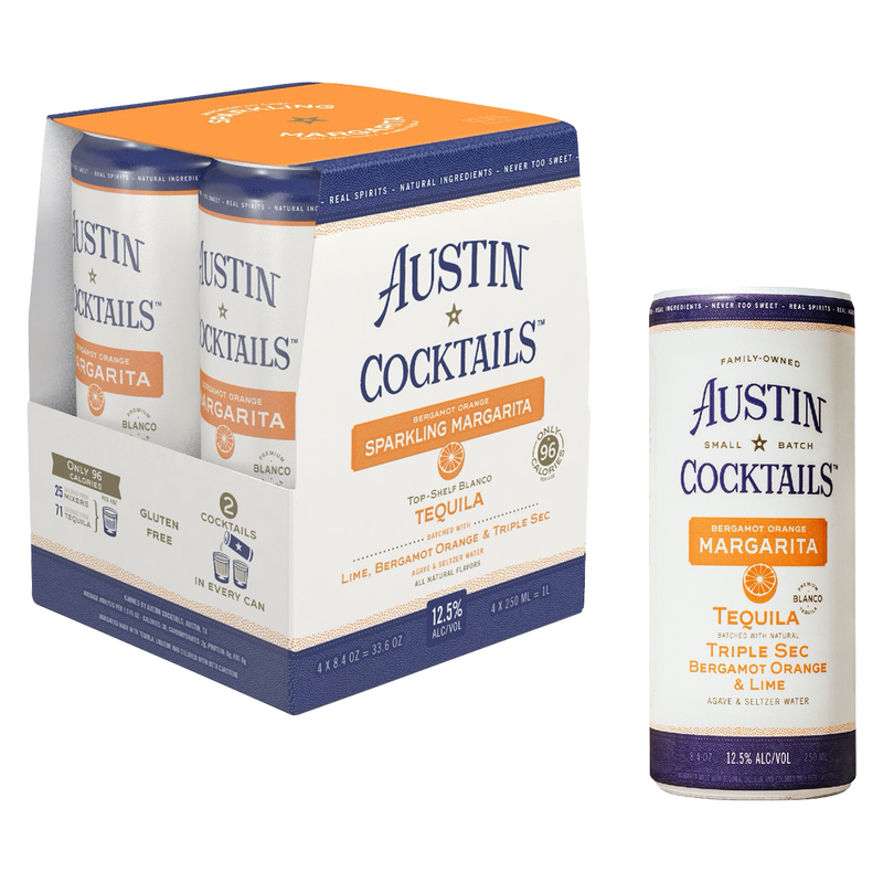 Austin Cocktail Bergamot Orange Sparkling Margarita 4pk 250ml Can 12.5% ABV