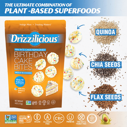 Drizzilicious Birthday Cake Drizzled Mini Rice Cake, 4oz