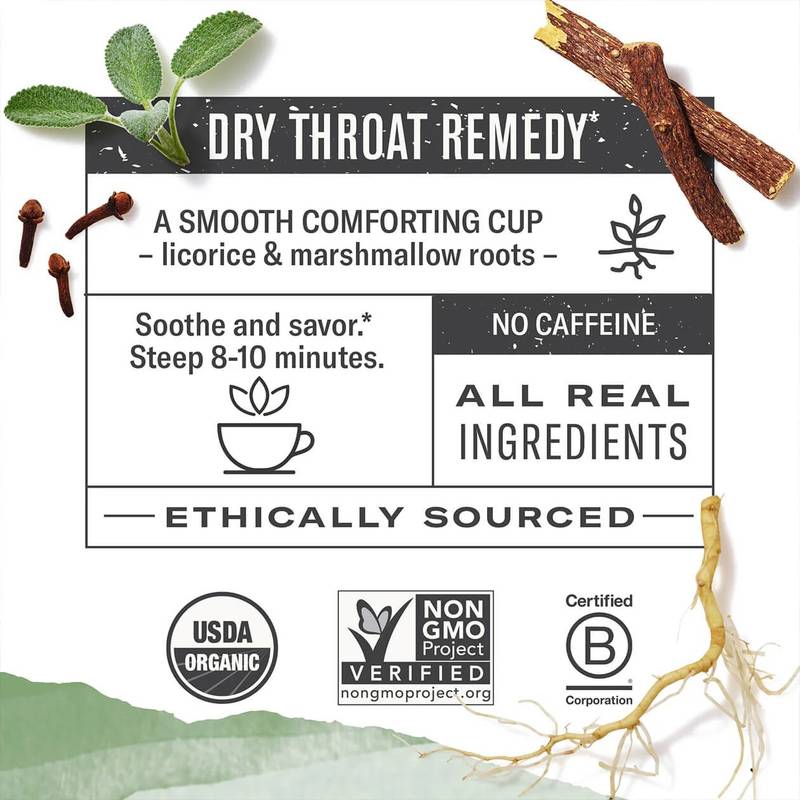 Numi Organic Throat Soother Tea 18ct Box