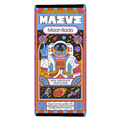 MAEVE Moon Rocks Milk Chocolate Truffle Bar, 2.5 oz
