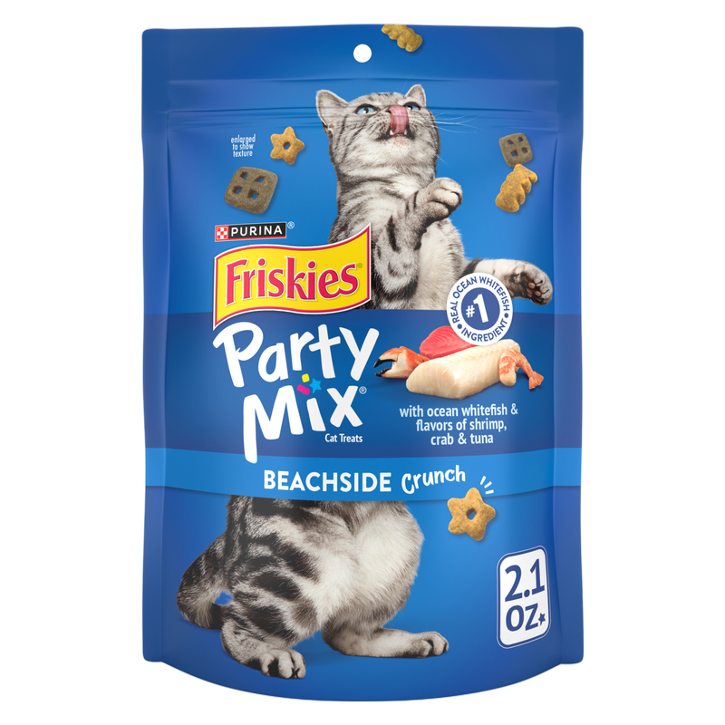 Friskies Party Mix Beachside Crunch Cat Treats, 2.1oz.