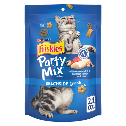 Friskies Party Mix Beachside Crunch Cat Treats, 2.1oz.