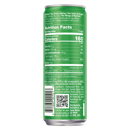 Red Bull Energy Drink The Green Edition Dragon Fruit 12oz Can