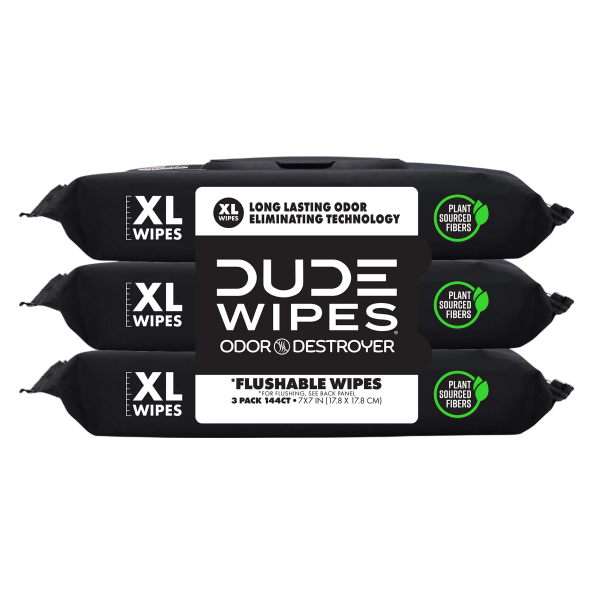 DUDE Wipes Odor Destroyer 48ct, 3 pack