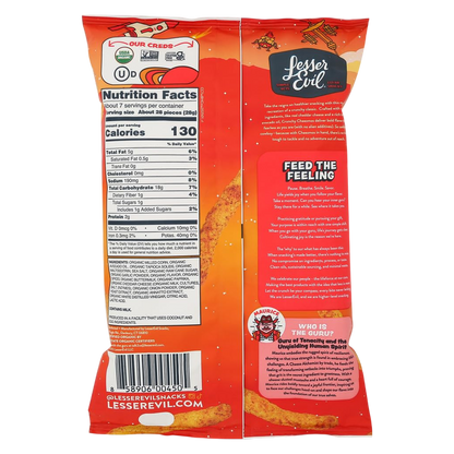 LesserEvil Crunch Cheezmos Blazin' Hot, 7oz - Lesser Evil – BevMo!